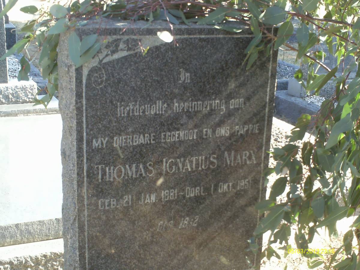 MARX Thomas Ignatius 1881-1951