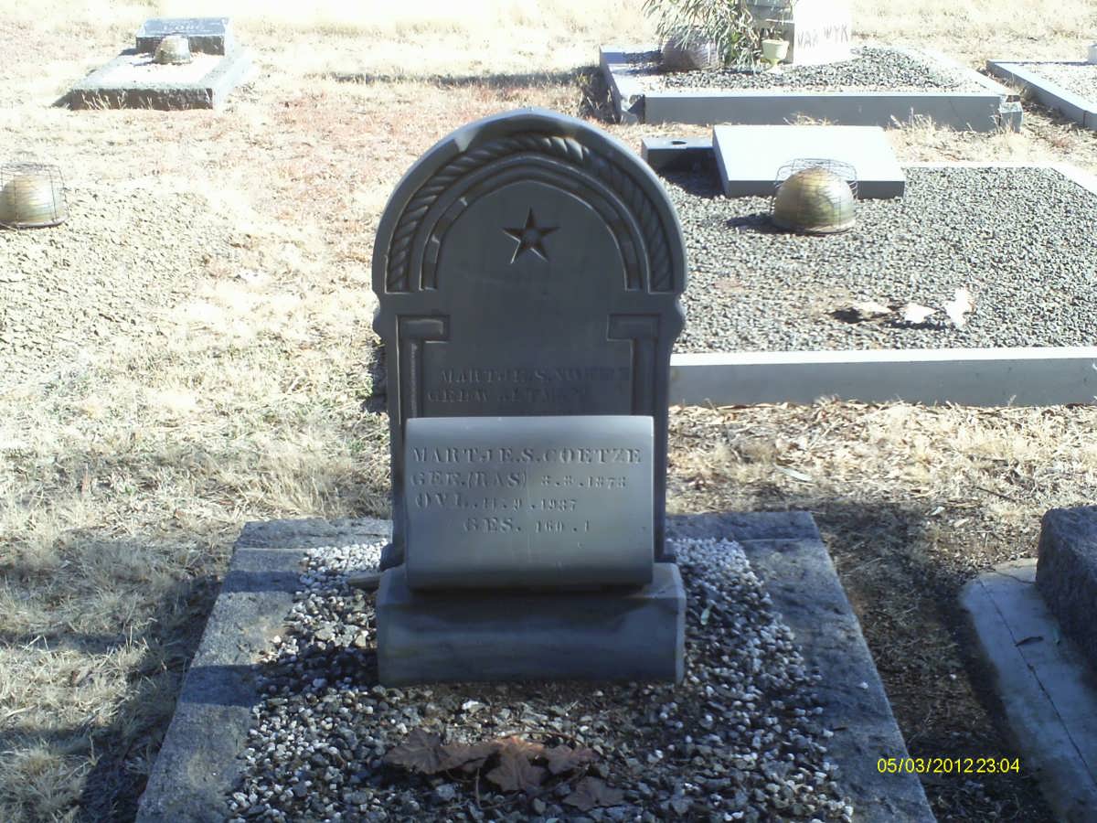 NORTJE Martje S. nee WALTMAN 1907-1935 :: COETZEE Martje S. nee RAS 1873-1937