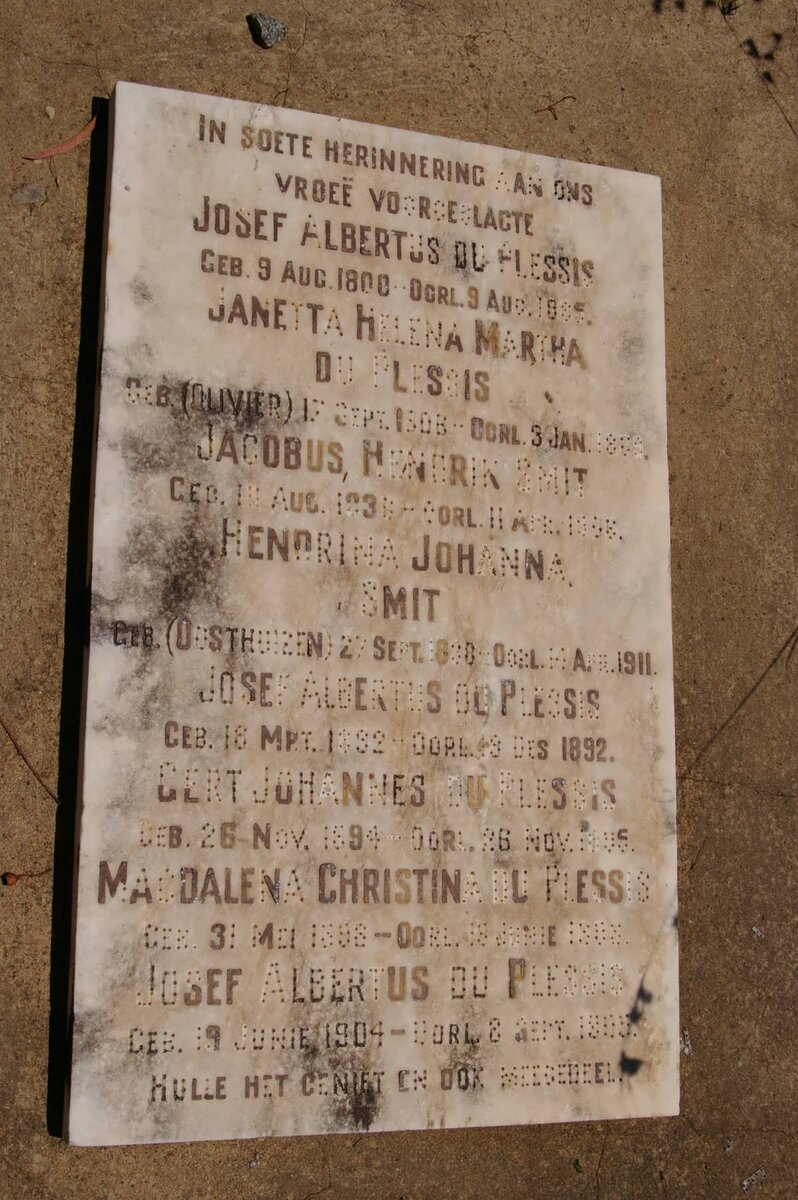 PLESSIS du :: OLIVIER :: SMIT :: OOSTHUIZEN