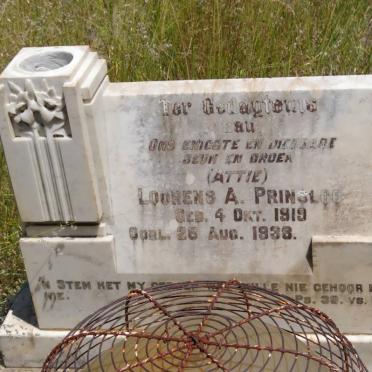 PRINSLOO Lourens A. 1919-1938