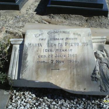 PRETORIUS Maria Aletta nee PIENAAR 1863-1936