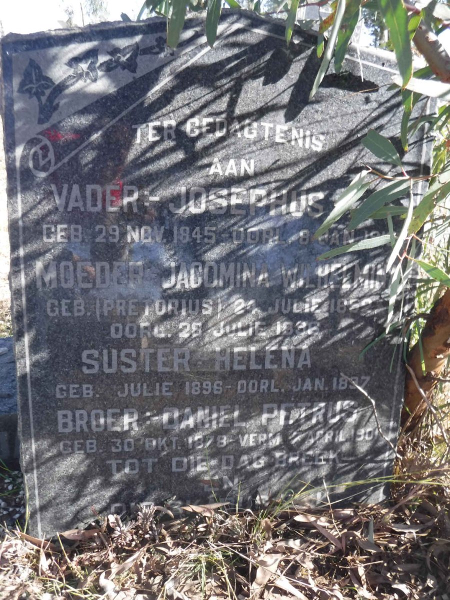 RENSBURG Josephus, Janse van, 1845-1918 &amp; Jacomina Wilhelmina PRETORIUS 1852-1896