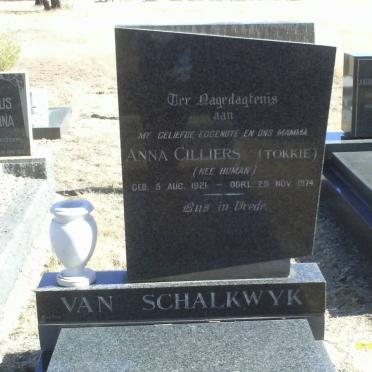 SCHALKWYK Anna Cilliers, van nee HUMAN 1921-1974
