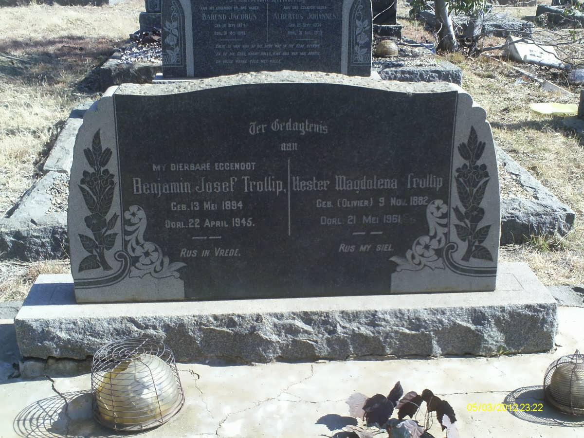 TROLLIP Benjamin Josef 1894-1945 &amp; Hester Magdalena OLIVIER 1882-1961