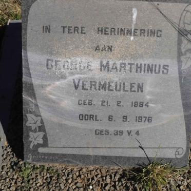 VERMEULEN George Marthinus 1884-1976