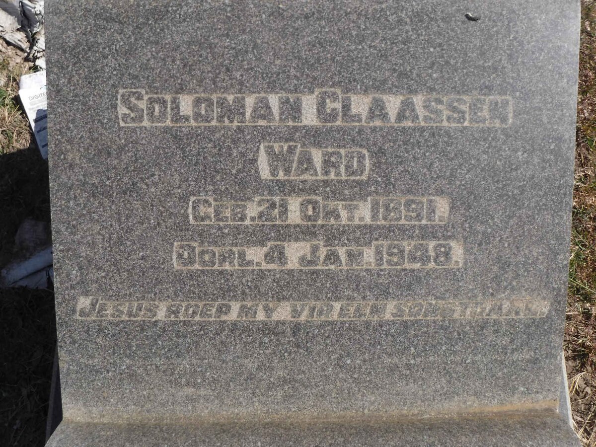 WARD Soloman Claassen 1891-1948