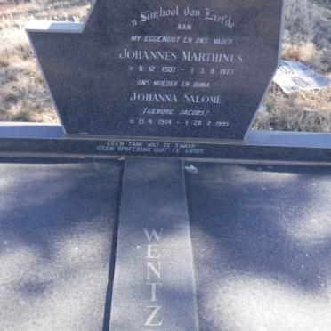 WENTZEL Johannes Marthinus 1907-1973 &amp; Johanna Salome JACOBS 1904-1995