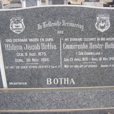 BOTHA Willem Jacob 1875-1964 &amp; Emmerentia Hester GROBBELAAR 1879-1946