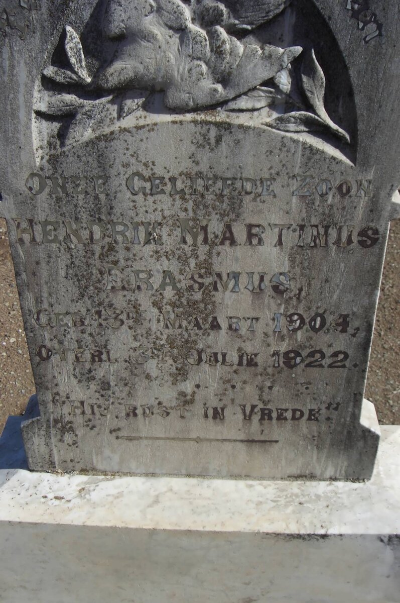ERASMUS Hendrik Martinus 1904-1922