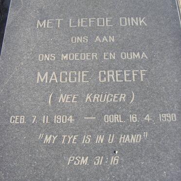 GREEFF Maggie nee KRÜGER 1904-1990