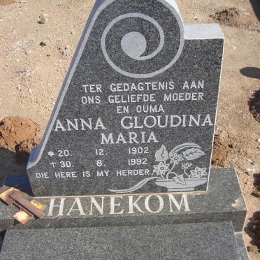 HANEKOM Anna Gloudina Maria 1902-1992
