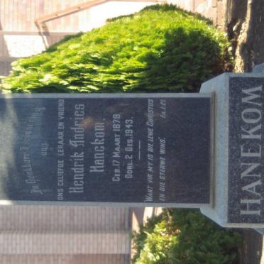 HANEKOM Hendrik Andries 1878-1943