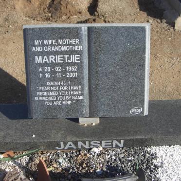 JANSEN Marietjie 1952-2001