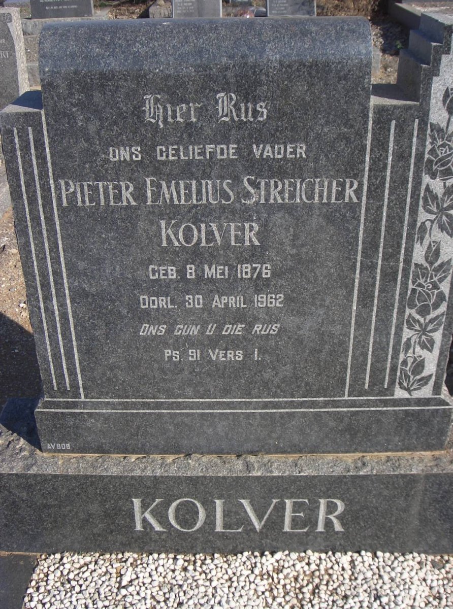 KOLVER Pieter Emelius Streicher 1876-1962