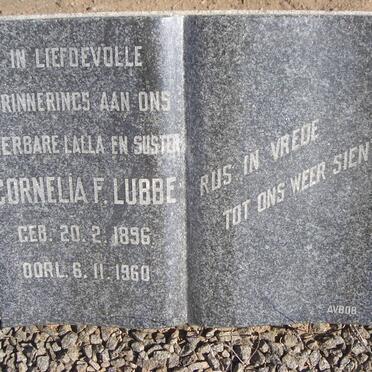 LUBBE Cornelia F. 1896-1950