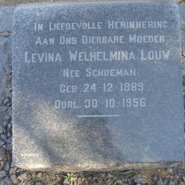 LOUW Levina Welhelmina nee SCHOEMAN 1889-1956