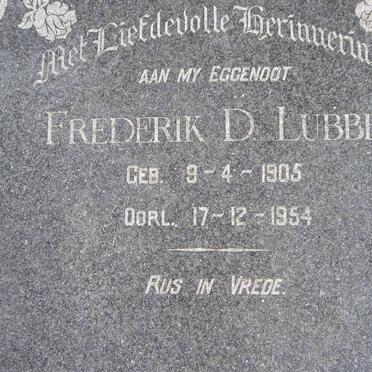 LUBBE Frederik D. 1905-1954
