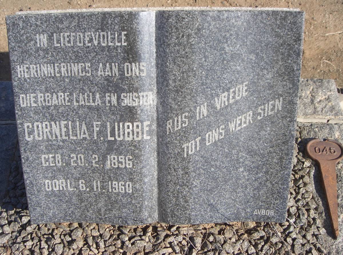 LUBBE Cornelia F. 1896-1950