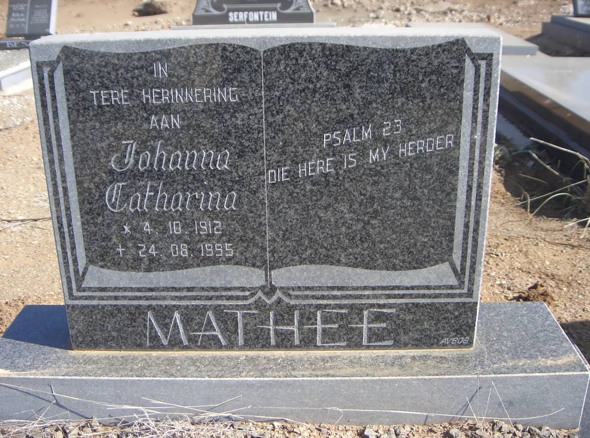 MATHEE Johanna Catharina 1912-1995