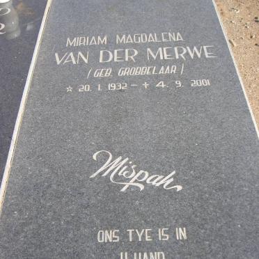 MERWE Miriam Magdalena, van der nee GROBBELAAR 1932-2001