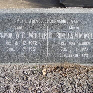 MÖLLER Hendrik A.C. 1872-1951 &amp; Petronella A.M.M. VAN HEERDEN 1877-1972