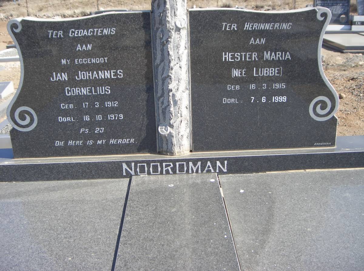 NOORDMAN Jan Johannes Cornelius 1912-1979 &amp; Hester Maria LUBBE 1915-1999