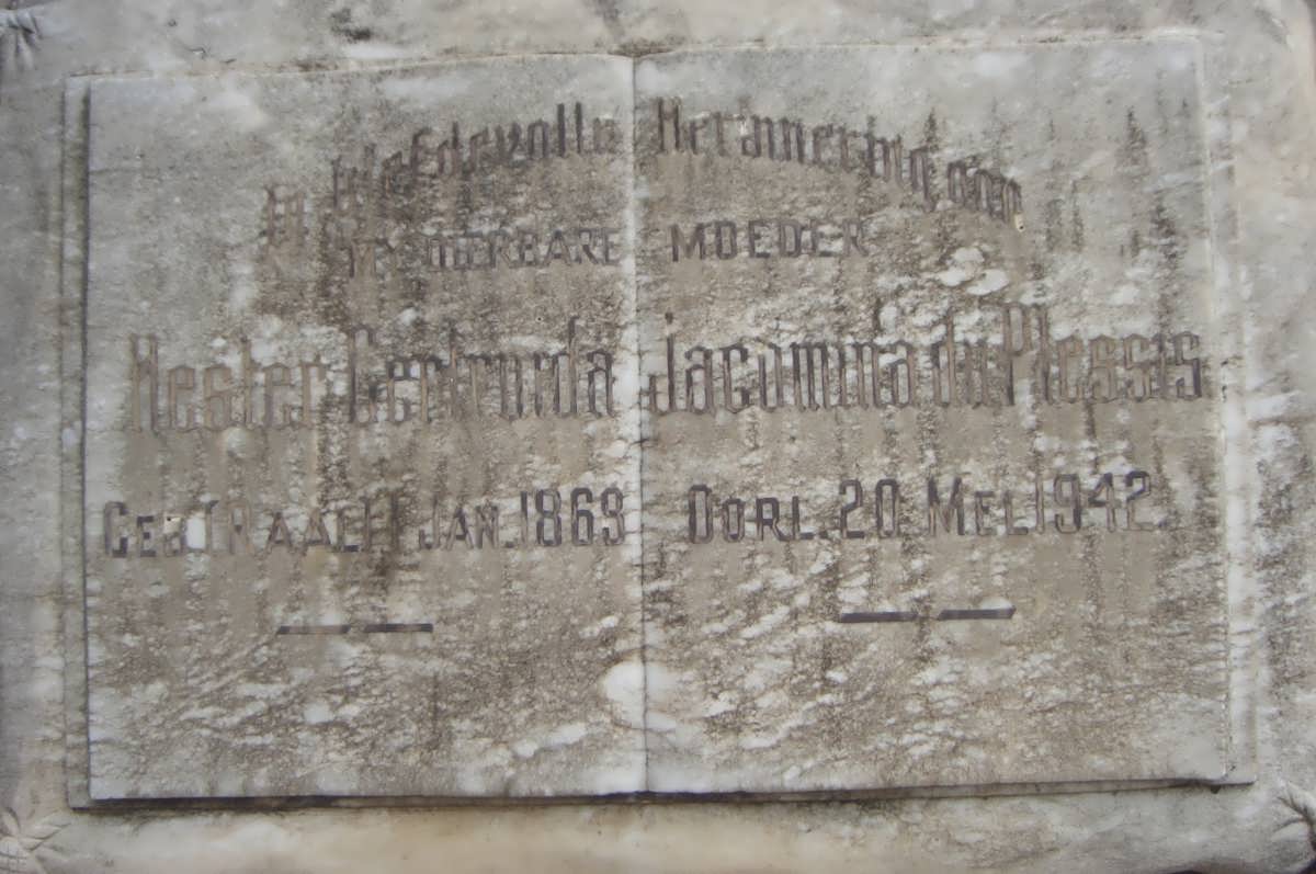PLESSIS Hester Gertruida Jacomina, du 1869-1942
