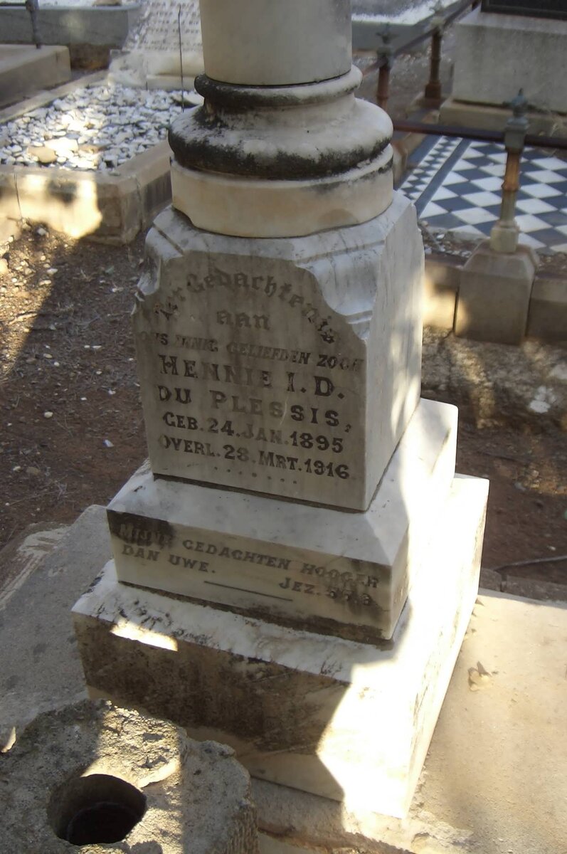 PLESSIS Hennie I.D., du 1895-1916