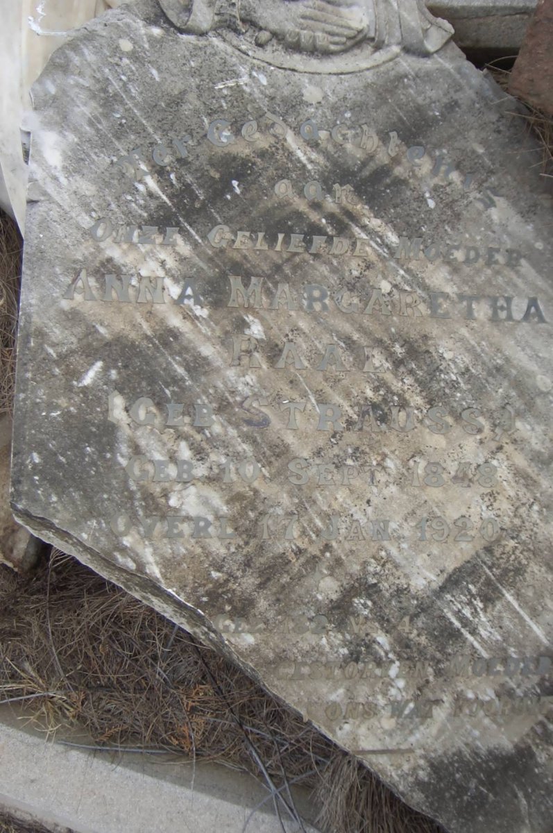 RAAL Anna Margaretha nee STRAUSS 1848-1920