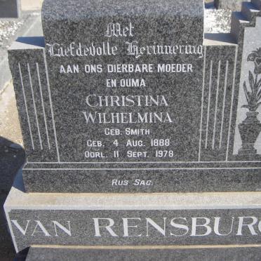 RENSBURG Christina Wilhelmina, van nee SMITH 1888-1978