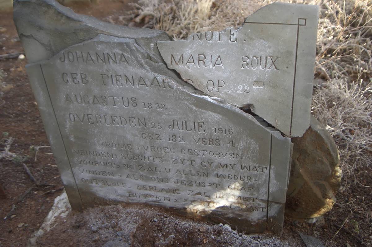 ROUX Johanna Maria nee PIENAAR 1832-1916