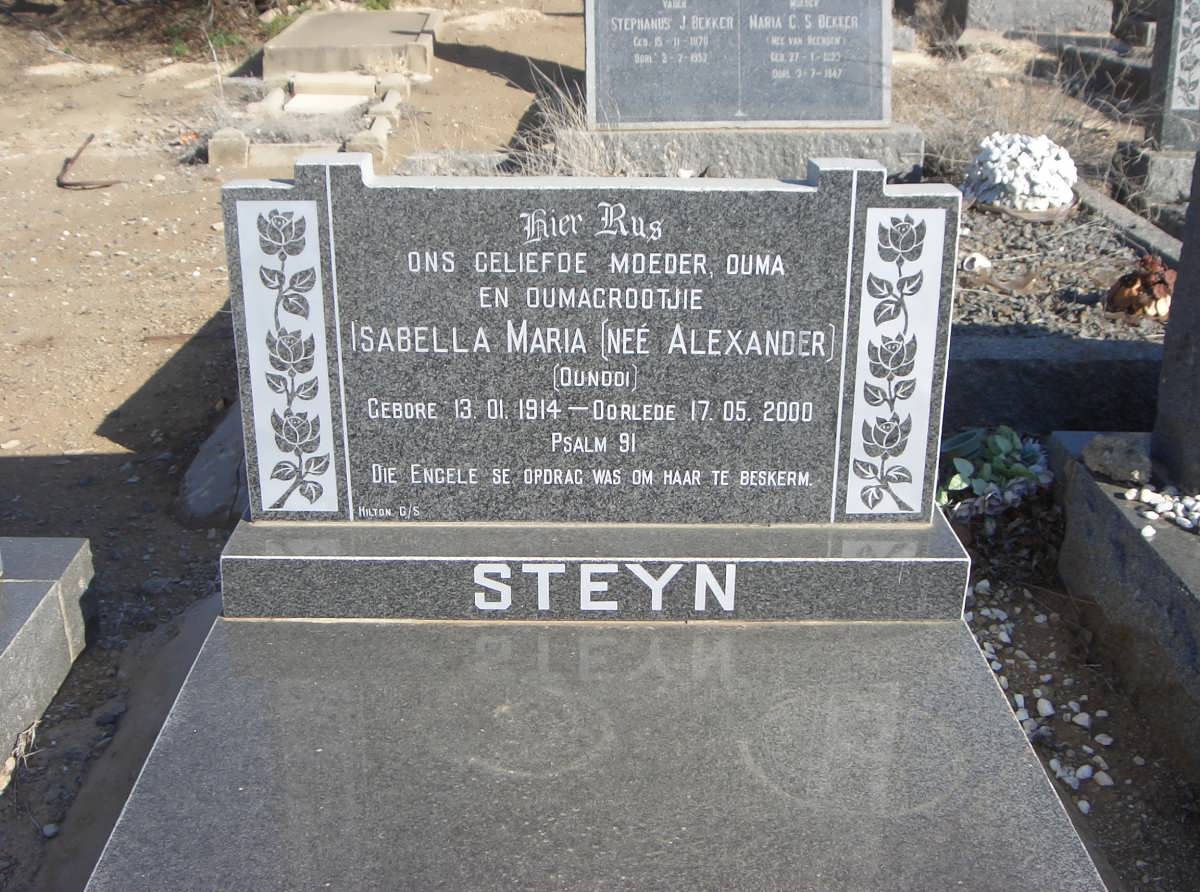 STEYN Isabella Maria nee ALEXANDER 1914-2000