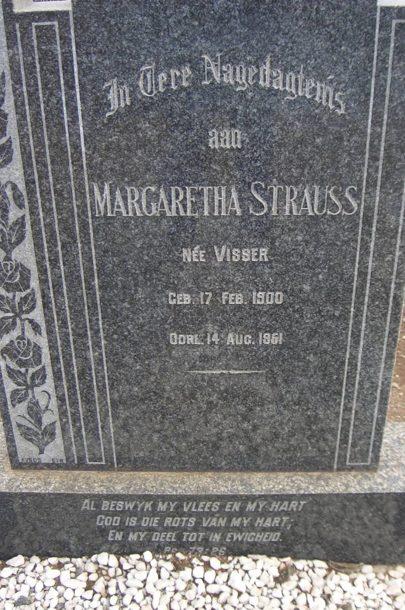 STRAUSS Magaretha nee VISSER 1900-1961