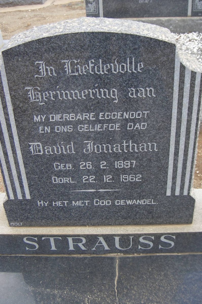 STRAUSS David Jonathan 1897-1962