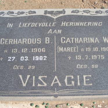 VISAGIE Gerhardus B. 1906-1982 &amp; Catharina W. MAREE 1908-1975
