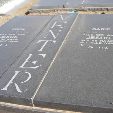 VENTER Eben 1907-1996 &amp; Sarie 1923- 