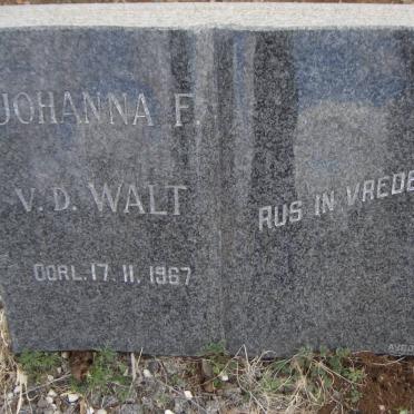 WALT Johanna F., v.d. -1967