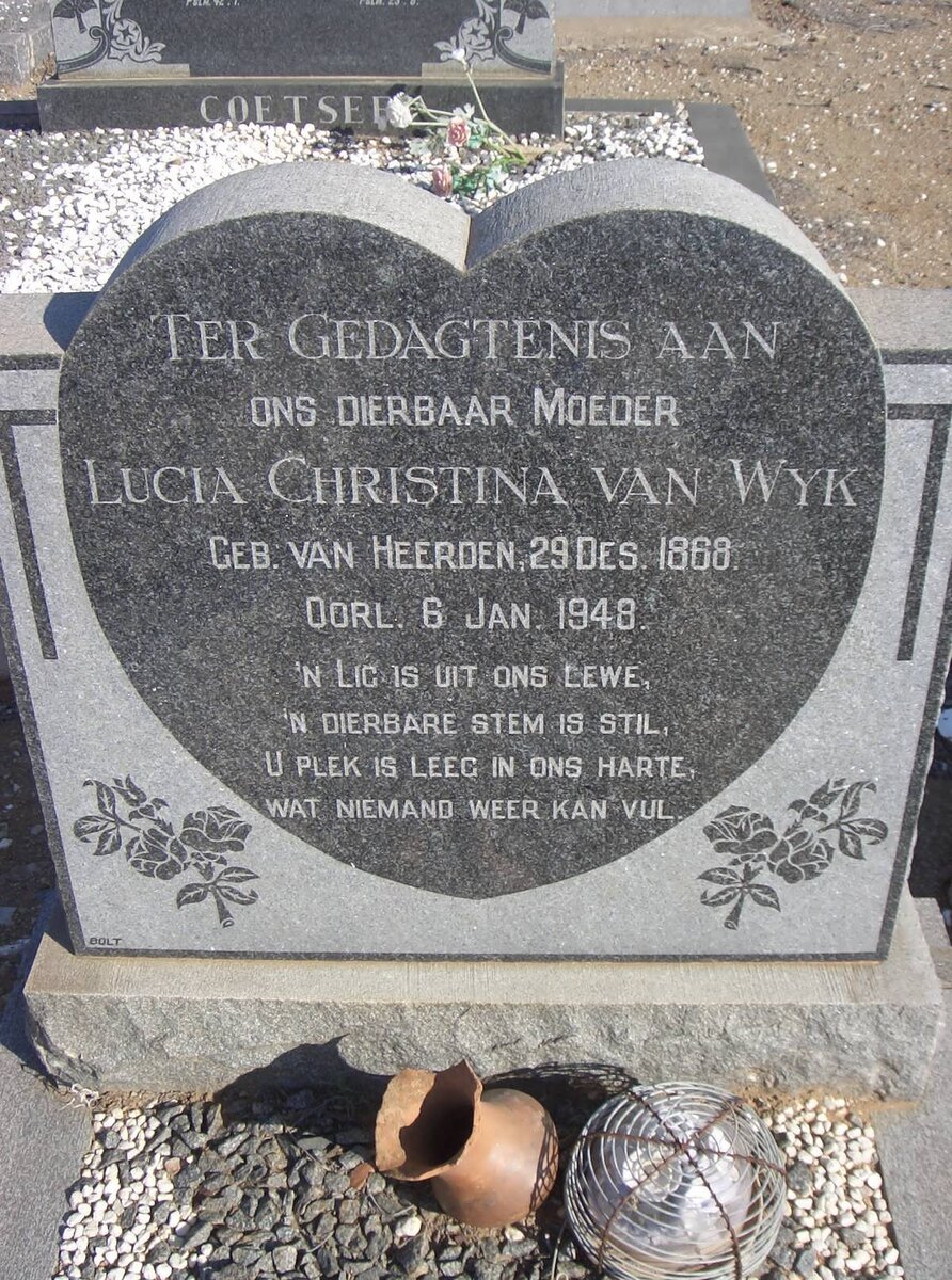 WYK Lucia Christina, van nee VAN HEERDEN 1868-1948