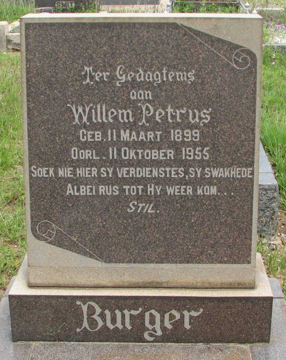 BURGER Willem Petrus 1899-1955