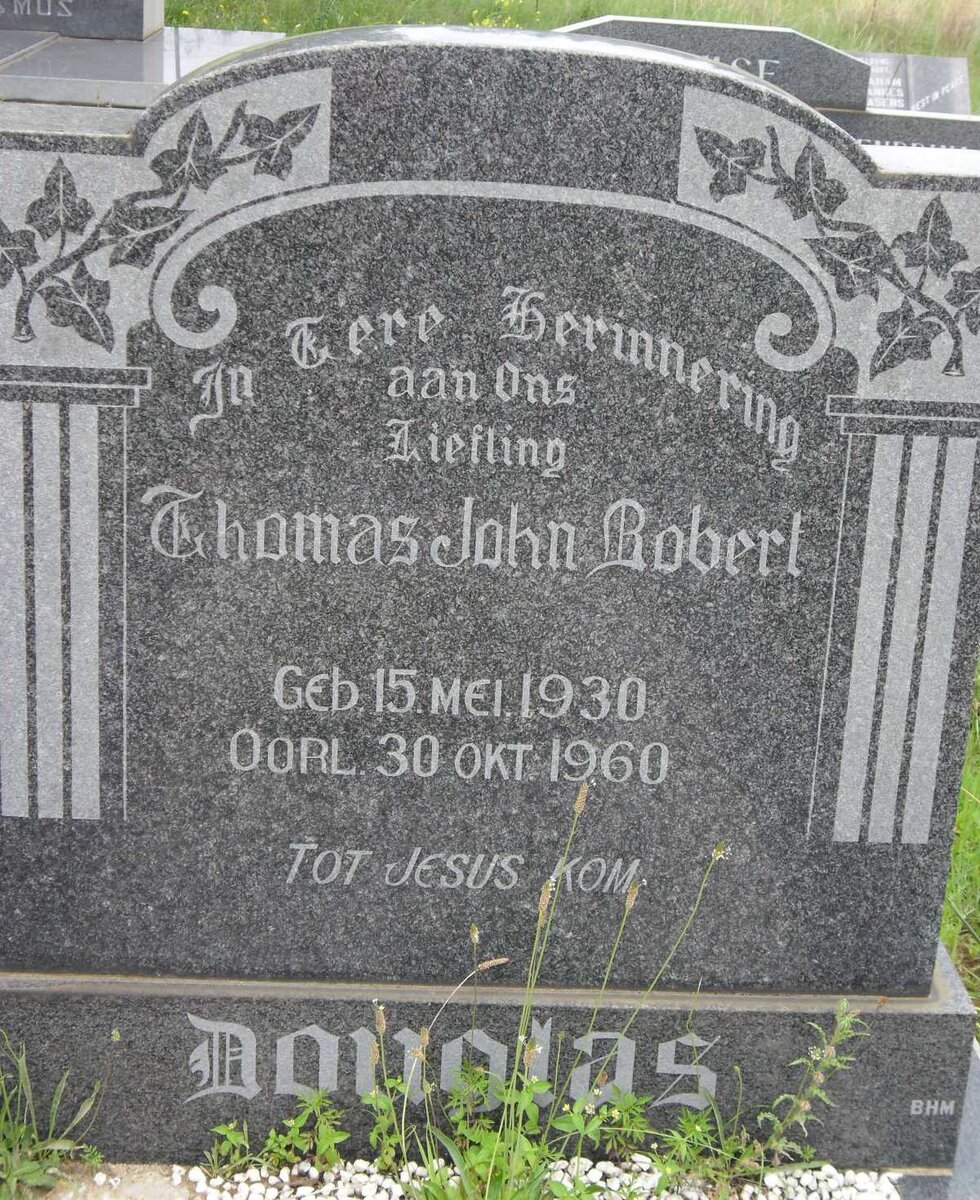 DOUGLAS Thomas John Robert 1930-1960