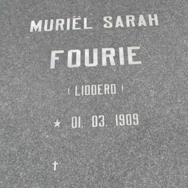 FOURIE Muriël Sarah nee LIDDERD 1909-
