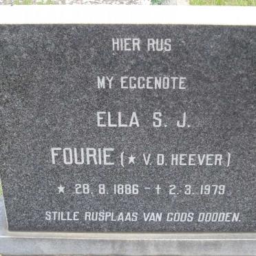 FOURIE Ella S.J. nee v.d. HEEVER 1886-1979