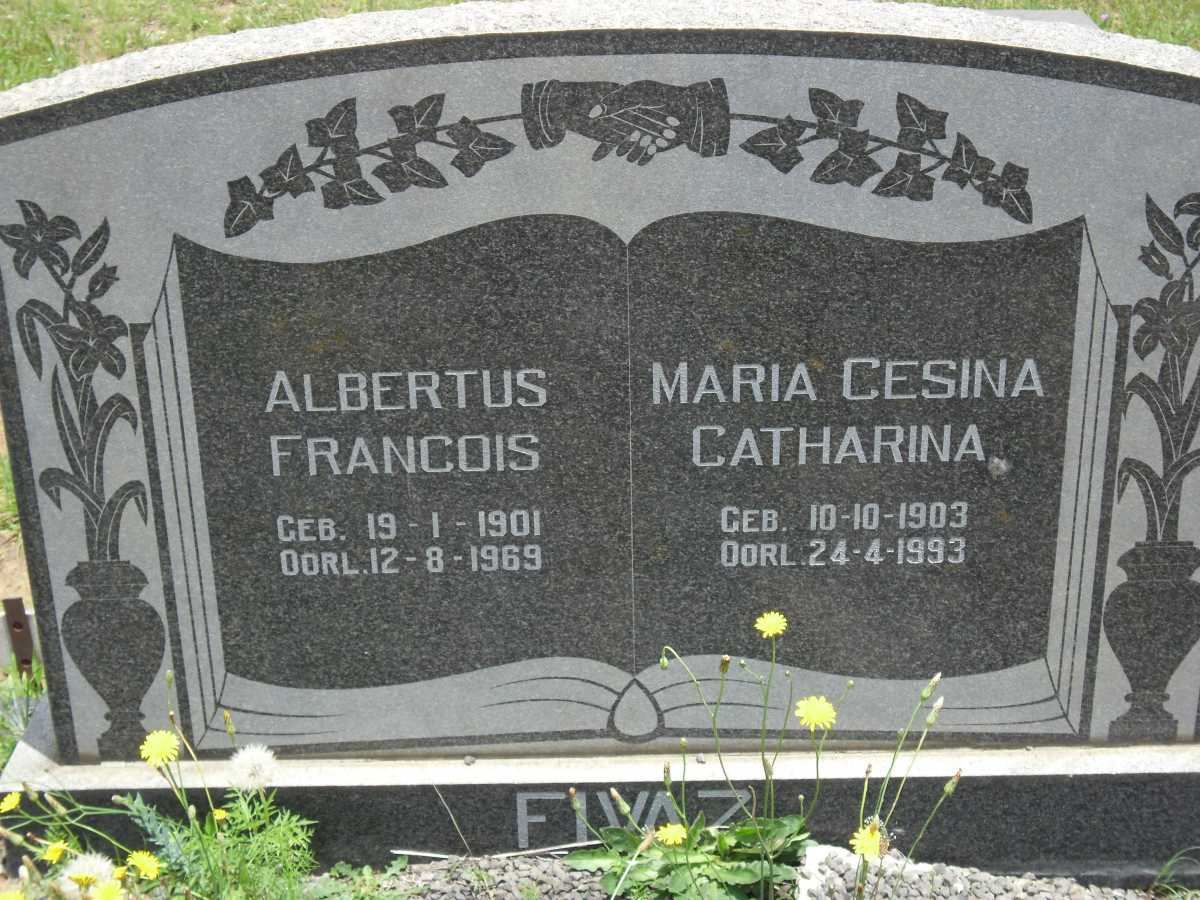 FIVAZ Albertus Francois 1901-1969 &amp; Maria Gesina Catharina 1903-1993