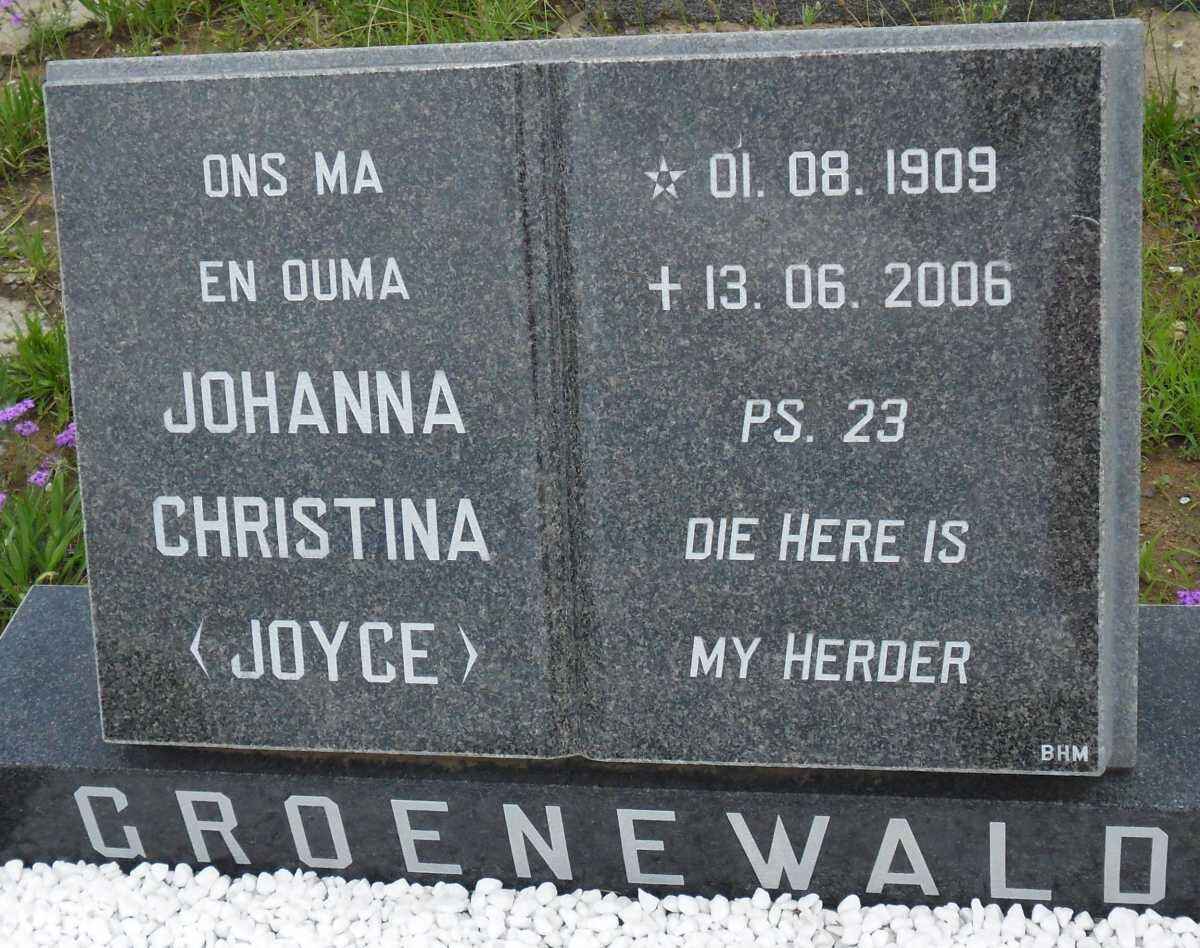 GROENEWALD Johanna Christina 1909-2006