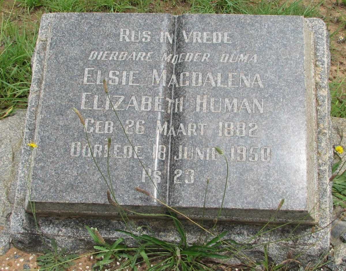 HUMAN Elsie Magdalena Elizabeth 1882-1950