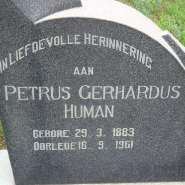 HUMAN Petrus Gerhardus 1883-1961 &amp; Anna Susanna 1883-1967