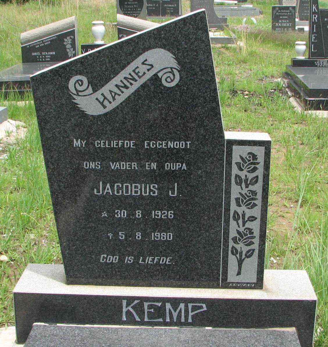 KEMP Jacobus J. 1926-1980