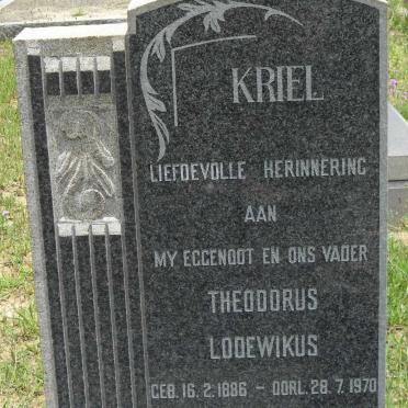 KRIEL Theodorus Lodewikus 1886-1970 &amp; Susarah Johanna VAN STRYP 1894-1973