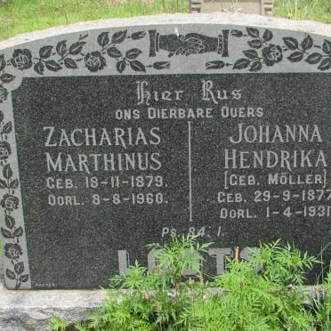 LOOTS Zacharias Marthinus 1879-1960 &amp; Johanna Hendrika MÖLLER 1877-1931