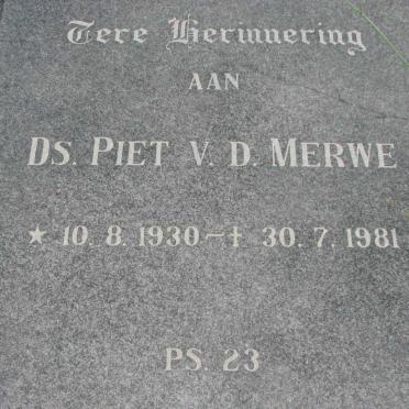 MERWE Piet, v.d. 1930-1981